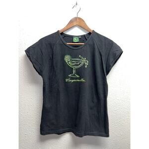 Vintage Womens Jimmy Buffet Margaritaville Shirt Top Tee Black Green Women XL